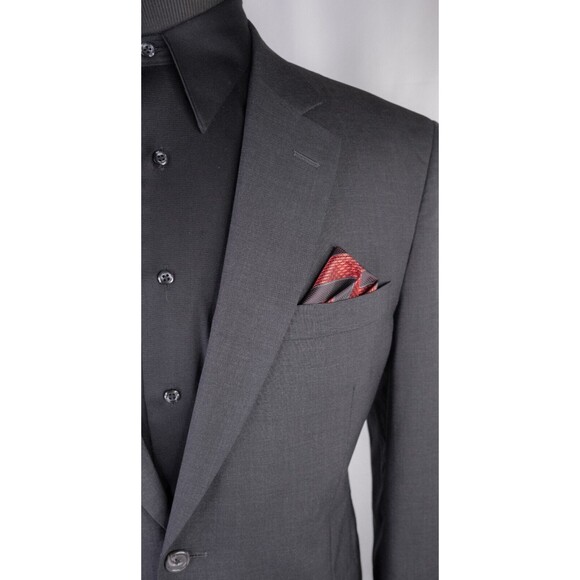 Jos A Bank 2-Pcs Solid Gray Suit Jacket Blazer Jacket Size 41R/S Pants 34X31 - Picture 4 of 16